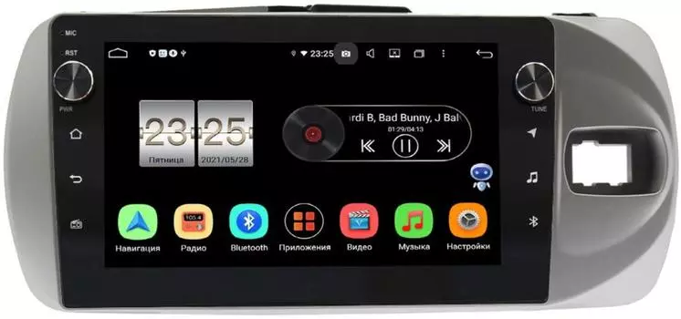 Штатная магнитола LeTrun BPX609432 для Toyota Vitz III (XP130) 2014-2019 на Android 10 (4/64, DSP, IPS, с голосовым ассистентом, с крутилками) (+ Камера заднего вида в подарок!)