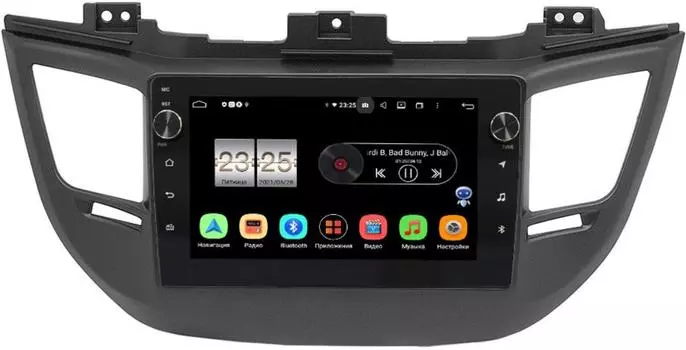 Штатная магнитола LeTrun BPX609-064-1 для Hyundai Tucson III 2015-2018 на Android 10 (4/64, DSP, IPS, с голосовым ассистентом, с крутилками) для авто с камерой (+ Камера заднего вида в подарок!)