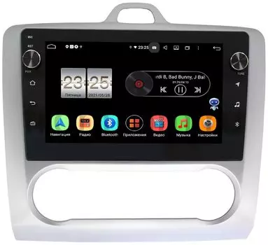 Штатная магнитола LeTrun BPX609-9060 для Ford Focus 2005-2011 с климатом на Android 10 (4/64, DSP, IPS, с голосовым ассистентом, с крутилками) (+ Камера заднего вида в подарок!)