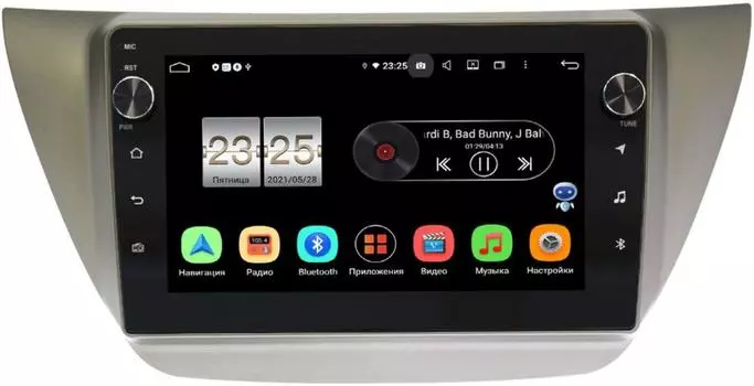 Штатная магнитола LeTrun BPX609-9230 для Mitsubishi Lancer IX 2000-2010 (серая) на Android 10 (4/64, DSP, IPS, с голосовым ассистентом, с крутилками) (+ Камера заднего вида в подарок!)