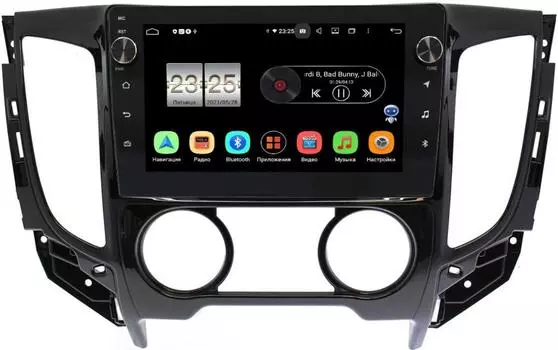 Штатная магнитола LeTrun BPX609-9339 для Mitsubishi L200 V 2015-2020 с кондиционером (глянец) на Android 10 (4/64, DSP, IPS, с голосовым ассистентом, с крутилками) (+ Камера заднего вида в подарок!)