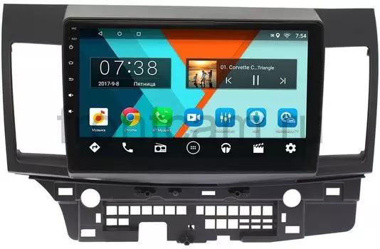 Штатная магнитола Mitsubishi Lancer X 2007-2018 для авто без Rockford Wide Media MT1021MF-2/16 на Android 7.1.1 (+ Камера заднего вида в подарок!)