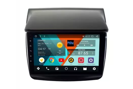 Штатная магнитола Mitsubishi Pajero Sport II 2008-2013, L200 IV 2006-2015 Wide Media CF9057-OM-4/64 на Android 9.1 (TS9, DSP, 4G SIM, 4/64GB) для авто без Navi (+ Камера заднего вида в подарок!)