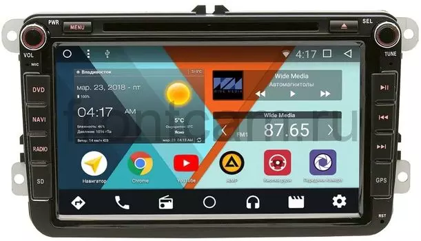 Штатная магнитола Skoda универсальная 8" Wide Media WM-VS8A802NB-1/16 Android 7.1.2