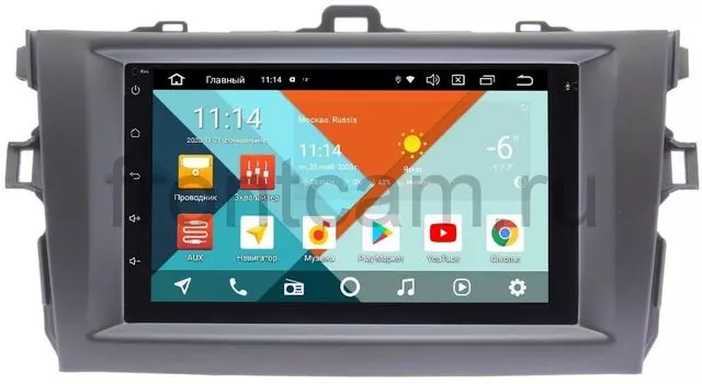 Штатная магнитола Toyota Corolla X 2006-2013 (темно-серая) Wide Media MT7001PK-2/16-RP-TYCV14Xc-11 на Android 9.1 (DSP 3G-SIM) (+ Камера заднего вида в подарок!)