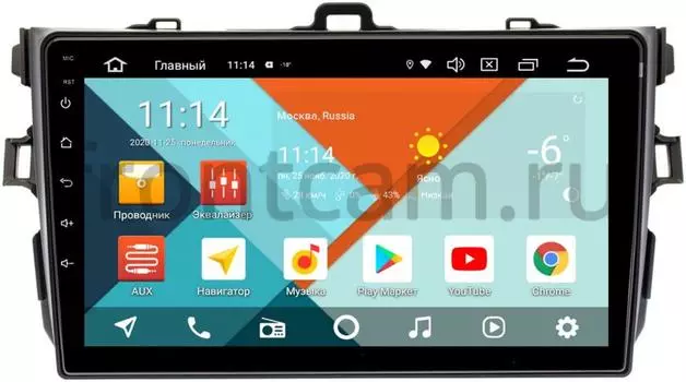 Штатная магнитола Toyota Corolla X 2006-2013 (черная, без воздуховодов) Wide Media KS9094QR-3/32 DSP CarPlay 4G-SIM на Android 10 (API 29) (+ Камера заднего вида в подарок!)