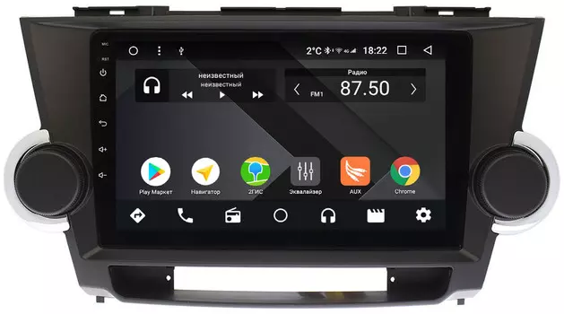 Штатная магнитола Toyota Highlander (U40) 2007-2013 Wide Media CF9002-OM-4/64 на Android 9.1 (TS9, DSP, 4G SIM, 4/64GB) (+ Камера заднего вида в подарок!)