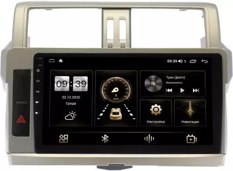 Штатная магнитола Toyota Land Cruiser Prado 150 2013-2017 (серебро) LeTrun 4165-1007 на Android 10 (4G-SIM, 3/32, DSP, QLed) (для авто без 4 камер) (+ Камера заднего вида в подарок!)