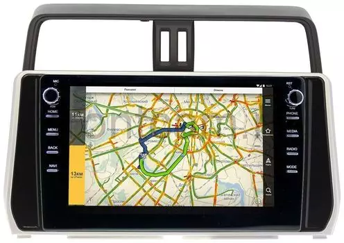 Штатная магнитола Toyota Land Cruiser Prado 150 2017-2021 LeTrun 3149-1038 на Android 10 (DSP 2/16 с крутилками) (для авто без 4 камер) (+ Камера заднего вида в подарок!)