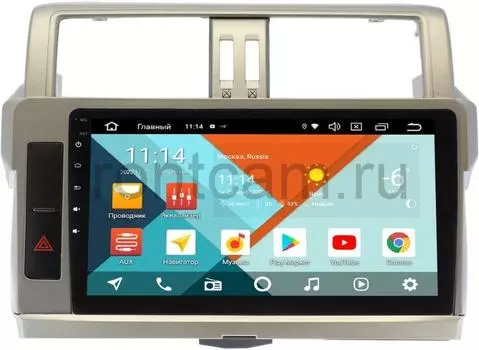 Штатная магнитола Toyota Land Cruiser Prado 150 2013-2017 (серебро) Wide Media KS1057QM-2/32 DSP CarPlay 4G-SIM на Android 10 (для авто с 4 камерами) (+ Камера заднего вида в подарок!)