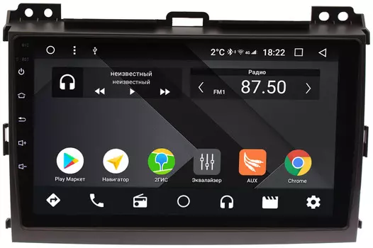 Штатная магнитола Toyota LC Prado 120 2002-2009 с усилителем Wide Media CF9064-OM-4/64 на Android 9.1 (TS9, DSP, 4G SIM, 4/64GB) (+ Камера заднего вида в подарок!)