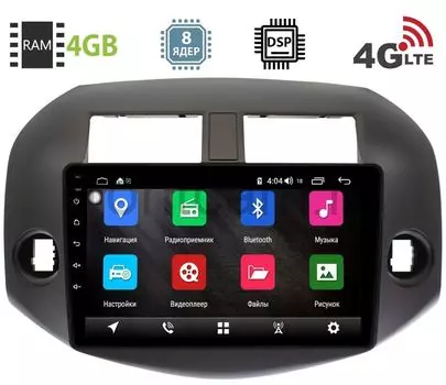 Штатная магнитола Toyota RAV4 (XA30) 2006-2013 LeTrun 2441-2943 на Android 8.1 (8 ядер, 4G SIM, DSP, 4GB/64GB) 1001 (+ Камера заднего вида в подарок!)