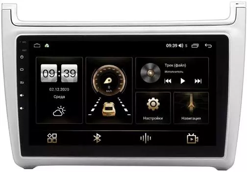 Штатная магнитола Volkswagen Polo 5 2009-2020 (серебро) LeTrun 4166-9-540 на Android 10 (4G-SIM, 3/32, DSP, QLed) (+ Камера заднего вида в подарок!)