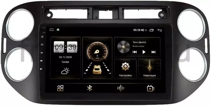 Штатная магнитола Volkswagen Tiguan 2011-2016 LeTrun 4196-9-1042 на Android 10 (6/128, DSP, QLed) С оптическим выходом (+ Камера заднего вида в подарок!)