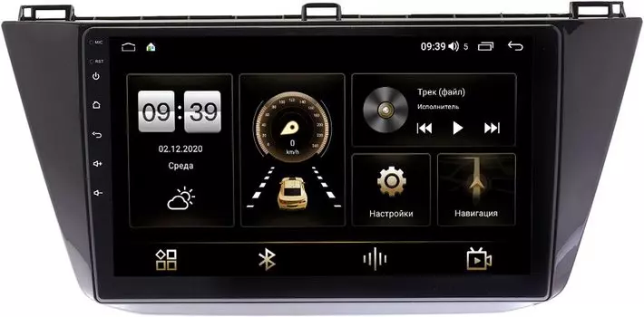 Штатная магнитола Volkswagen Tiguan 2016-2021 LeTrun 4195-10-1122 на Android 10 (6/128, DSP, QLed) С оптическим выходом (+ Камера заднего вида в подарок!)