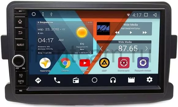 Штатная магнитола Wide Media WM-VS7A706-OC-2/32-RP-RNDSb-08 для Renault Duster, Sandero II, Logan II, Kaptur 2014-2018 Android 8.0 (+ Камера заднего вида в подарок!)
