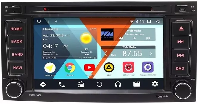 Штатная магнитола Wide Media WM-VS7A808NC-2/32 для Volkswagen Touareg, Multivan T5 2009-2015 Android 7.1.2 (8 ядер/2Гб) (+ Камера заднего вида в подарок!)