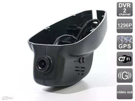 Штатный двухканальный автомобильный Ultra HD (1296P) видеорегистратор с GPS AVS400DVR (#107) для JAGUAR/ LAND ROVER (+ Разветвитель в подарок!)