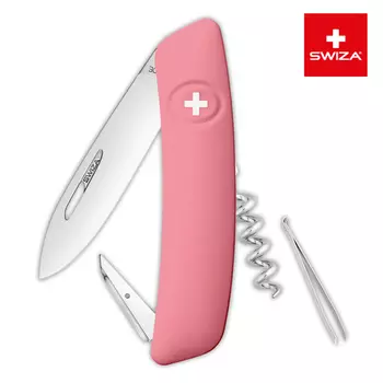 Швейцарский нож SWIZA D01 Standard, 95 мм, 6 функций, розовый (+ Антисептик-спрей для рук в подарок!)