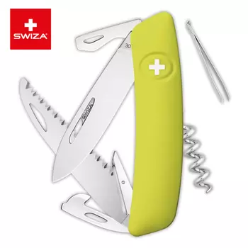 Швейцарский нож SWIZA D05 Standard, 95 мм, 12 функций, салатовый (+ Антисептик-спрей для рук в подарок!)