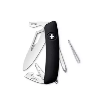 Швейцарский нож SWIZA SH04 R Standard, 95 мм, 12 функций, черный (+ Антисептик-спрей для рук в подарок!)