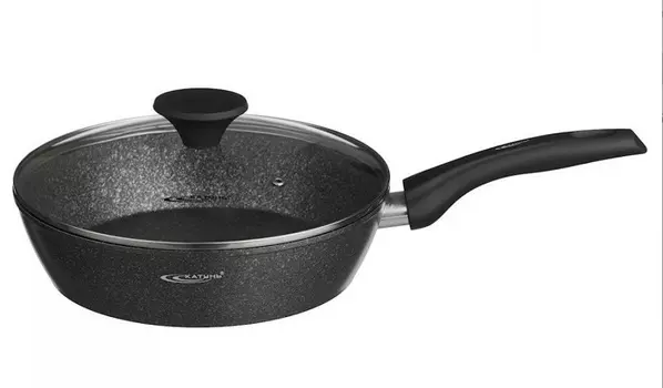 Сотейник Катунь Базальт КТ-АЛ03-СТК24, 24см с/кр а/пр глубокий 6,0см