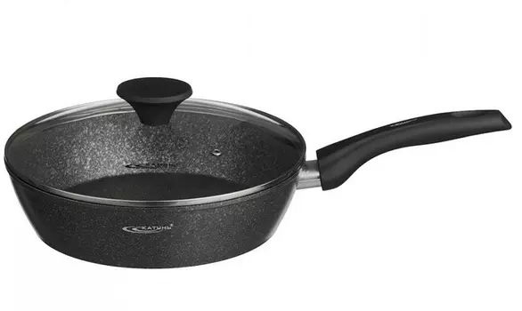 Сотейник Катунь Базальт КТ-АЛ03-СТК28, 28см с/кр а/пр глубокий 7,4см