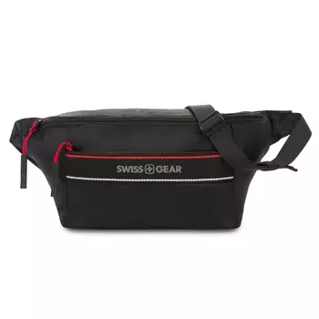 Сумка поясная Swissgear, черная, 38x5x15 см
