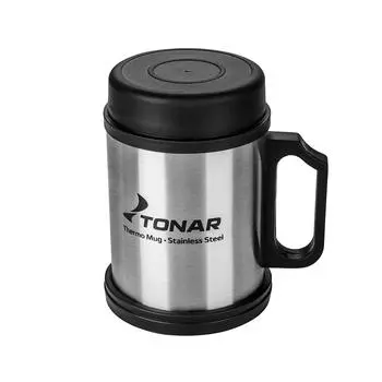 Термокружка 400ML с пл. крышкой и подставкой (T.TK-004-400) Тонар (+ Антисептик-спрей для рук в подарок!)