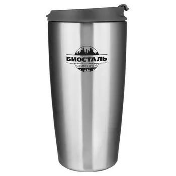 Термокружка Biostal Crosstown (0,5 литра), стальная (+ Антисептик-спрей для рук в подарок!)