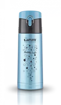 Термокружка LaPlaya Travel Tumbler Bubble Safe (0,35 литра), голубая (+ Антисептик-спрей для рук в подарок!)