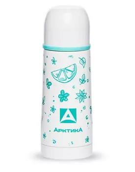 Термос Арктика (0,35 литра) с узким горлом с рисунком, белый (+ Антисептик-спрей для рук в подарок!)