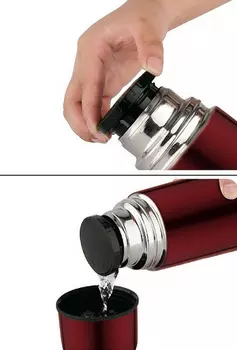 Термос Арктика (1 литр) с узким горлом классический, синий (+ Антисептик-спрей для рук в подарок!)