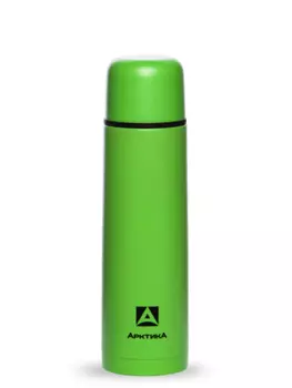 Термос Арктика (1 литр) с узким горлом, пластиковый корпус, зелёный (+ Антисептик-спрей для рук в подарок!)