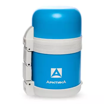 Термос "Арктика" с широким горлом универсальный 202-600 синий пластик, 600 мл