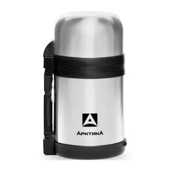 Термос "Арктика" с широким горлом универсальный 201-800, 0.8 л (нержавеющая сталь, цвет серебристый, горловина 7 см)