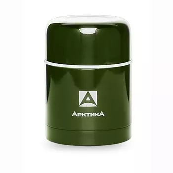 Термос "Арктика" с супер-широким горлом для супа и еды 302-500, болотный, 500 мл (нержавеющая сталь, глухая пробка с кнопкой для спуска пара, цвет болотный, горловина 7.9 см) (+ Антисептик-спрей для рук в подарок!)