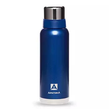 Термос "Арктика" с узким горлом американский дизайн 106-1200 синий, 1.2 л (нержавеющая сталь, цвет синий, горловина 3.7 см) (+ Антисептик-спрей для рук в подарок!)