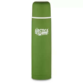 Термос "Арктика" с узким горлом классический с резиновым "шёлковым" покрытием 103-750 зеленый, 0.75л (нержавеющая сталь, цвет зеленый, горловина 4,2 см)