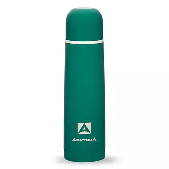 Термос "Арктика" с узким горлом классический с резиновым "шёлковым" покрытием 103-500 зеленый, 0.5л (нержавеющая сталь, цвет зеленый, горловина 4,0 см) (+ Антисептик-спрей для рук в подарок!)
