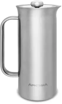 Термос френч-пресс Арктика (0,6 литра), стальной (+ Антисептик-спрей для рук в подарок!)