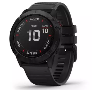 Умные часы Garmin Fenix 6x Pro черный с черным ремешком