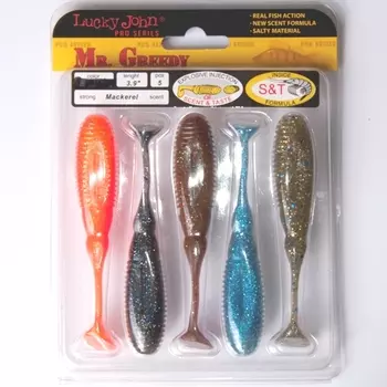 Виброхвосты съедобные LJ Pro Series MISTER GREEDY 3.9in (09.90)/MIX2 5шт.