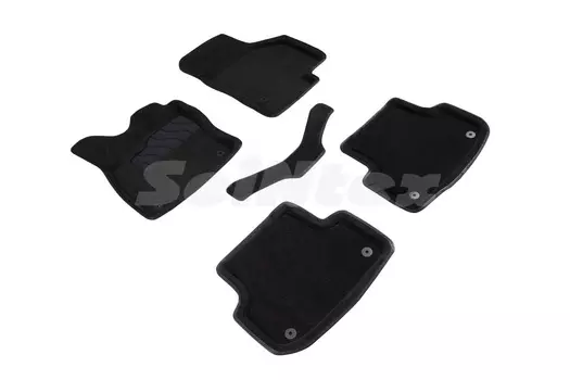 Ворсовые 3D коврики в салон Seintex для Audi A3 2012-н.в. (черные)