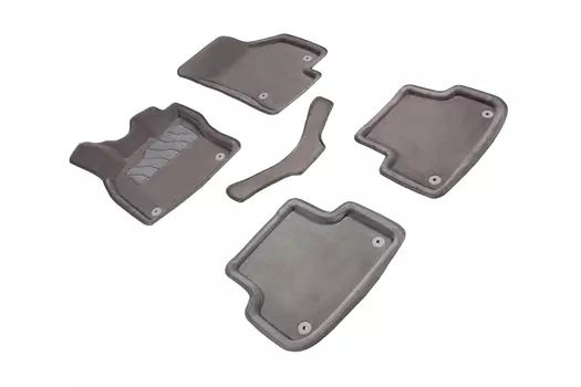 Ворсовые 3D коврики в салон Seintex для Audi A3 2012-н.в. (серые, 86839)