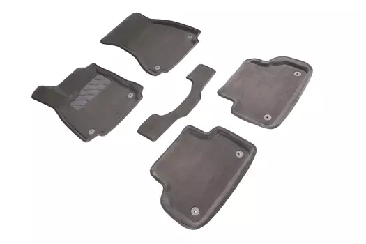 Ворсовые 3D коврики в салон Seintex для Audi A4 (B9) 2015-н.в. (серые, 87400)