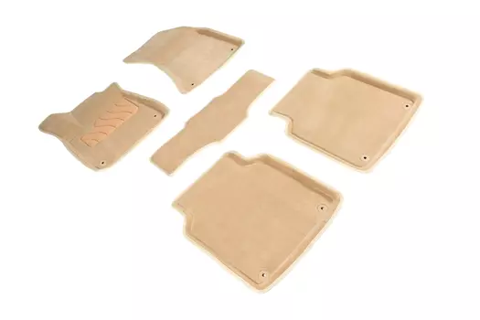 Ворсовые 3D коврики в салон Seintex для Audi A8 III (D4) 2010-2017 (бежевые)