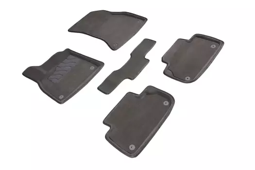 Ворсовые 3D коврики в салон Seintex для Audi Q5 II 2017-н.в. (серые, 89772)