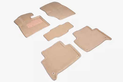 Ворсовые 3D коврики в салон Seintex для Audi Q7 2005-2015 (бежевые, 94008)