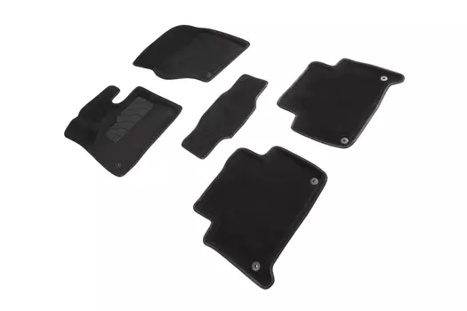 Ворсовые 3D коврики в салон Seintex для Audi Q7 2005-2015 (черные)
